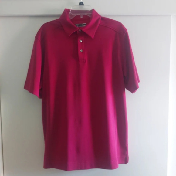 Callaway Golf Polo Shirt Mens size Medium Pink Spotted pattern Preppy - Picture 3 of 12
